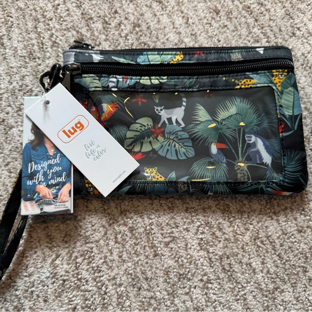 Lug Wildlife Black Peekaboo Wallet Wristlet